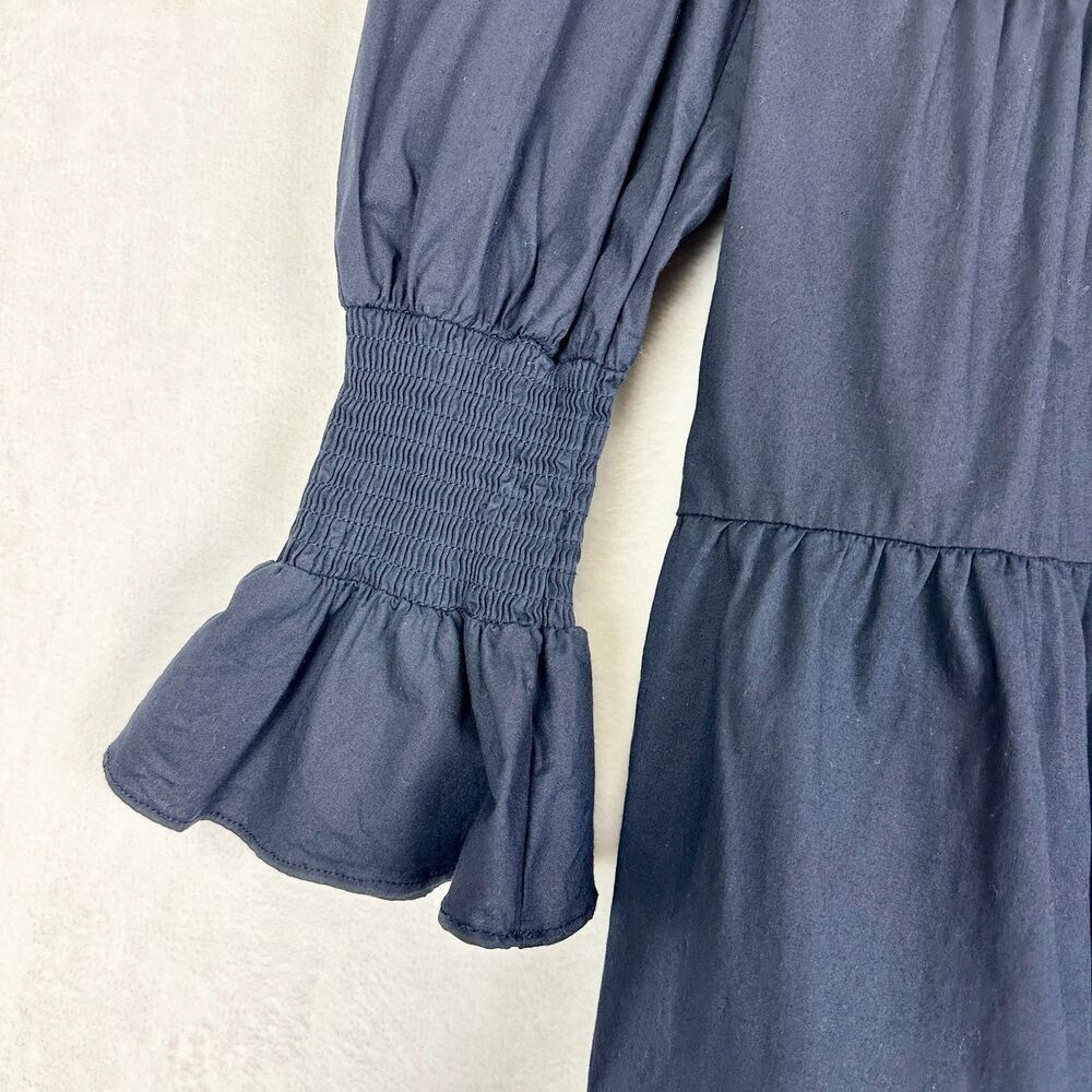 Tuckernuck Pomander Place Kenzo Cotton Poplin Dress Size Medium Navy Blue - Picture 5 of 7